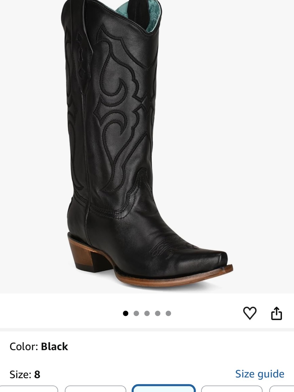 Corral  handcrafted western boots snip toe tall boots with embroidery design - Picture 7 of 7